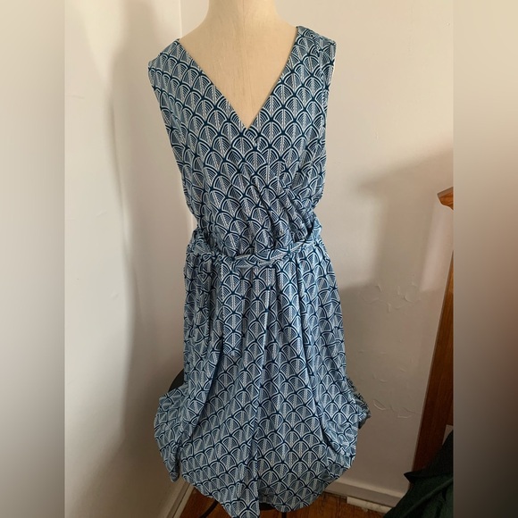 41 Hawthorn Blue Geometric Wrap Dress XXL - Picture 5 of 10